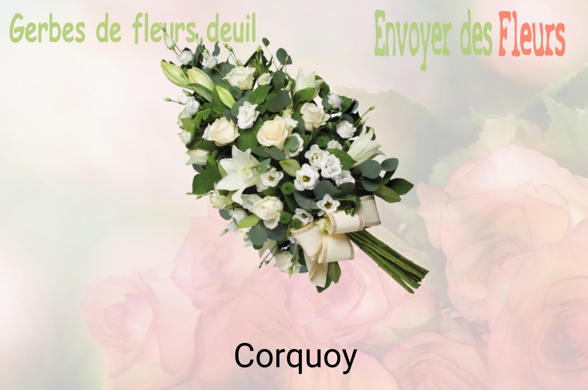Gerbe de fleurs de deuil livrée à Corquoy